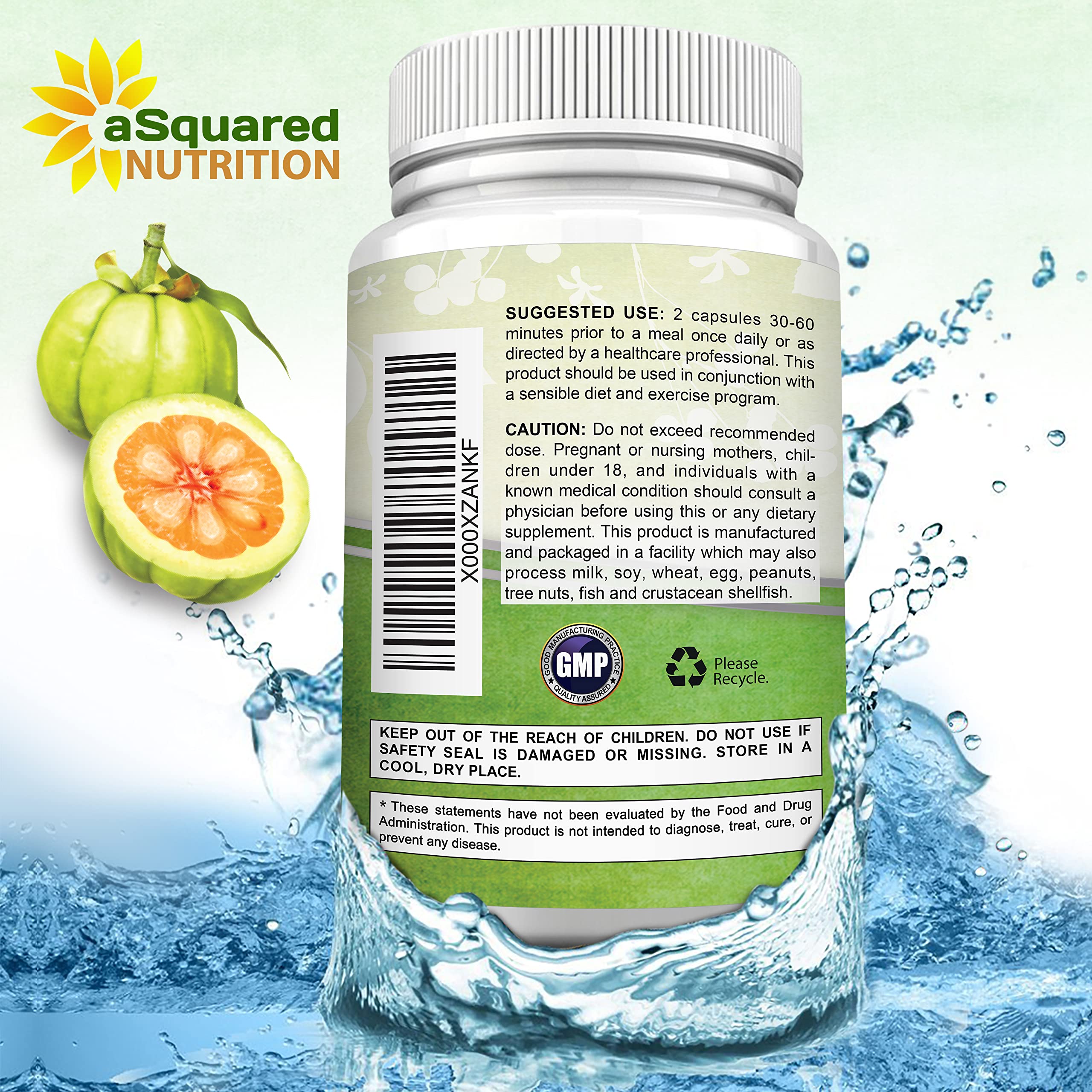 aSquared Nutrition Garcinia Cambogia 1600mg nutritional information