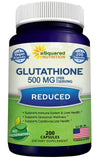 aSquared Nutrition Glutathione 500mg 200 vegetable capsules front view
