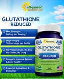 aSquared Nutrition Glutathione 500mg bottle side view