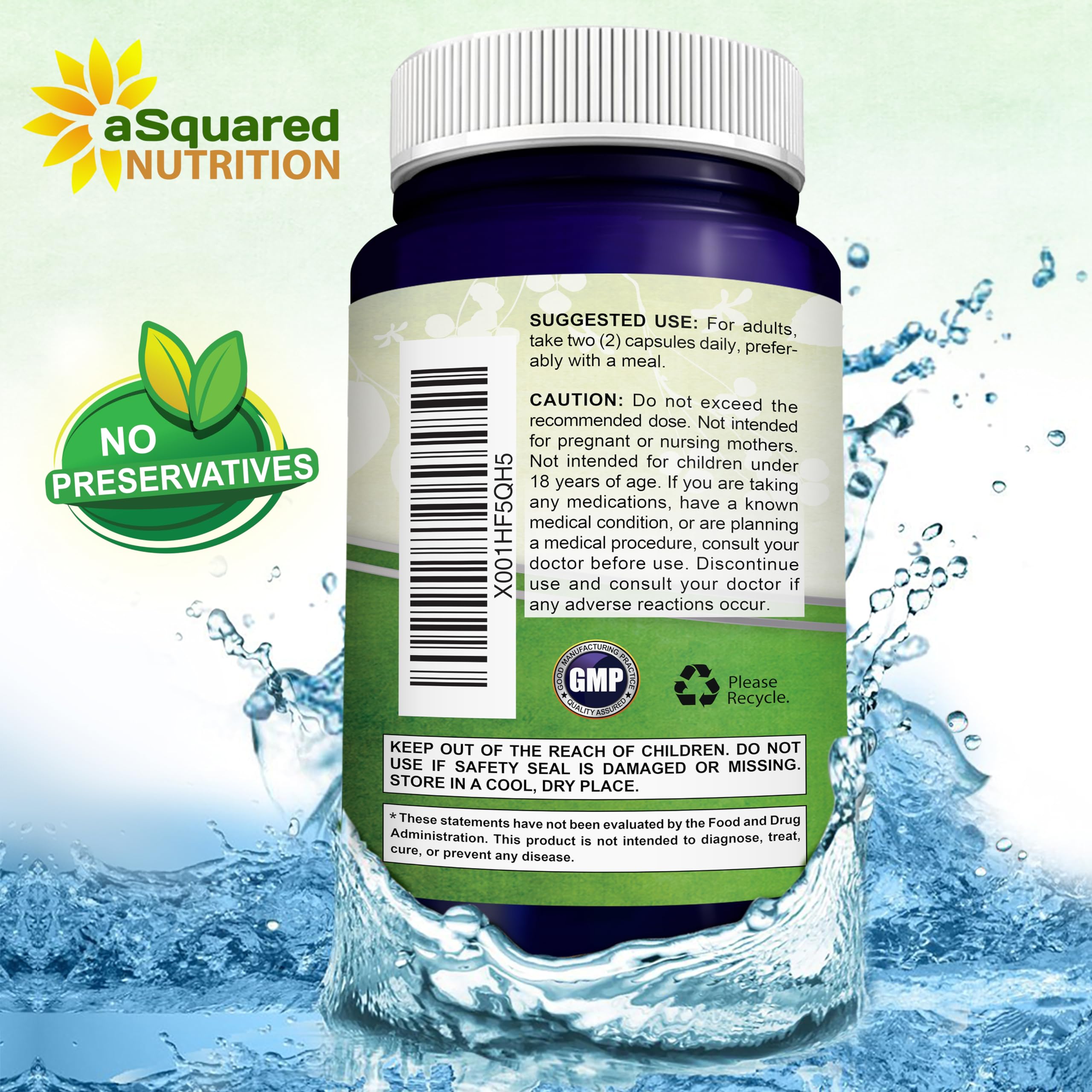 aSquared Nutrition Glutathione 500mg bottle with measuring spoon