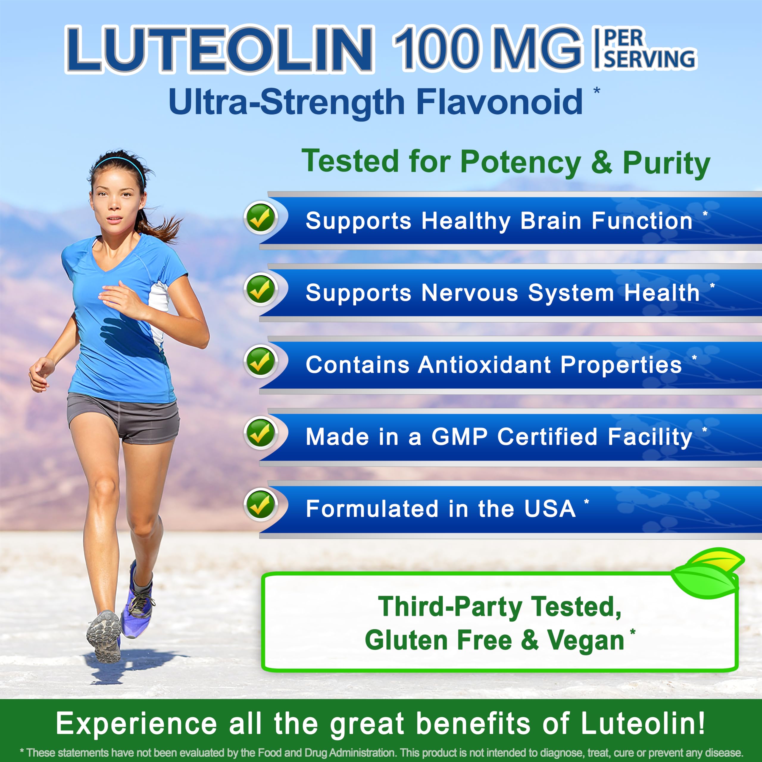 aSquared Nutrition Luteolin 100mg capsules close-up
