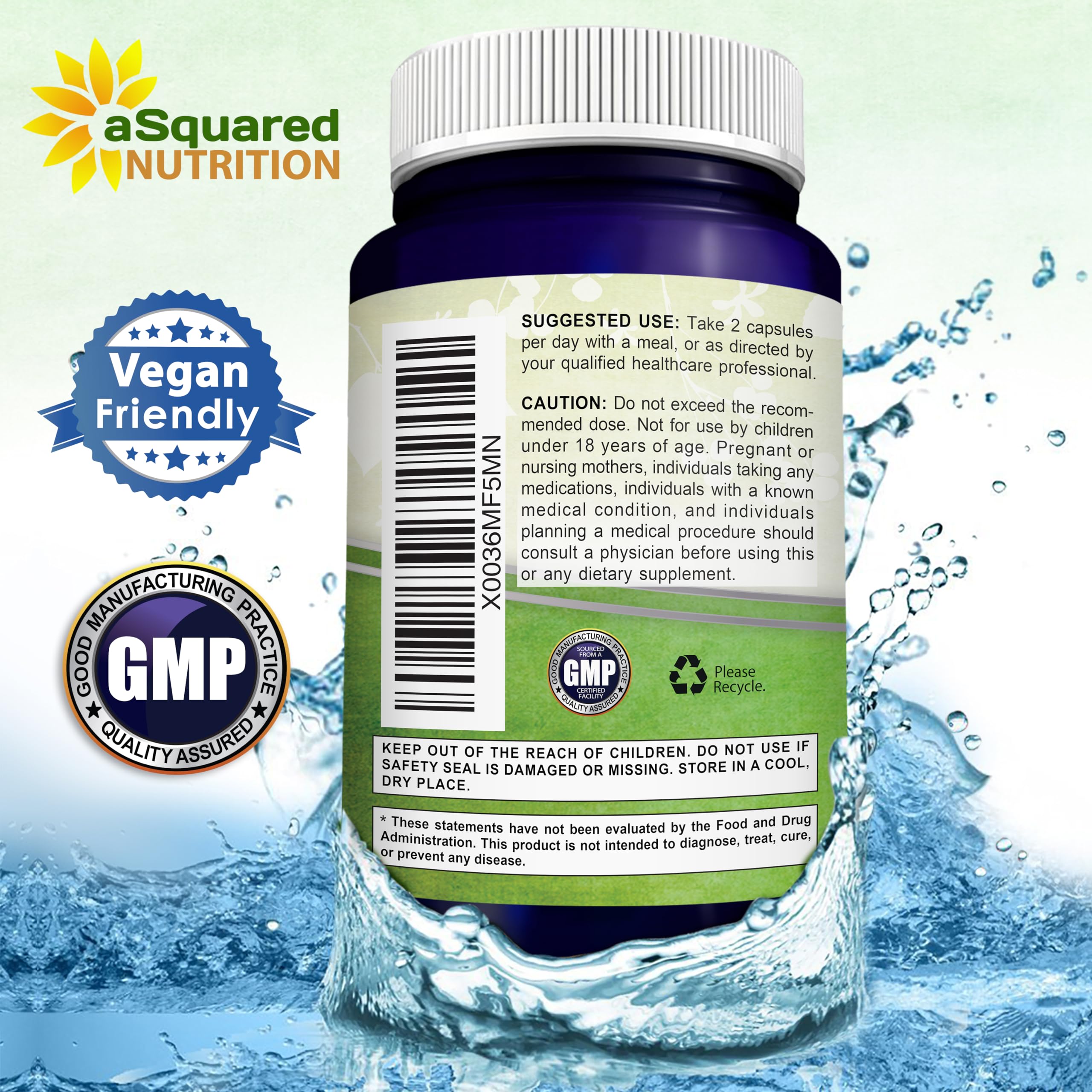 aSquared Nutrition Luteolin 100mg capsules on a wooden table