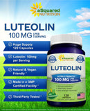 aSquared Nutrition Luteolin 100mg capsules with fresh vegetables