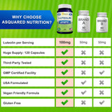 aSquared Nutrition Luteolin 100mg capsules with measuring spoon