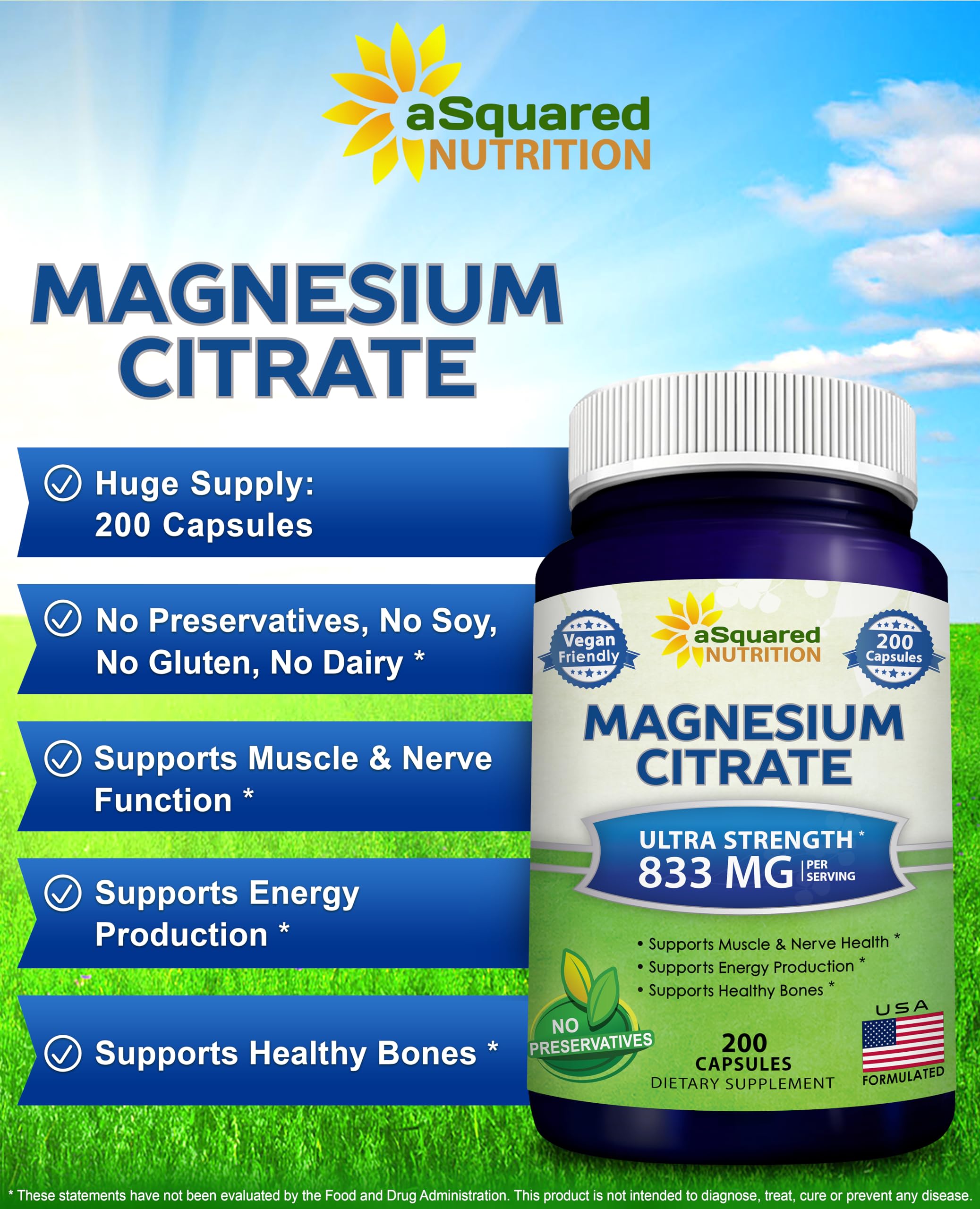 aSquared Nutrition Magnesium Citrate bottle side view