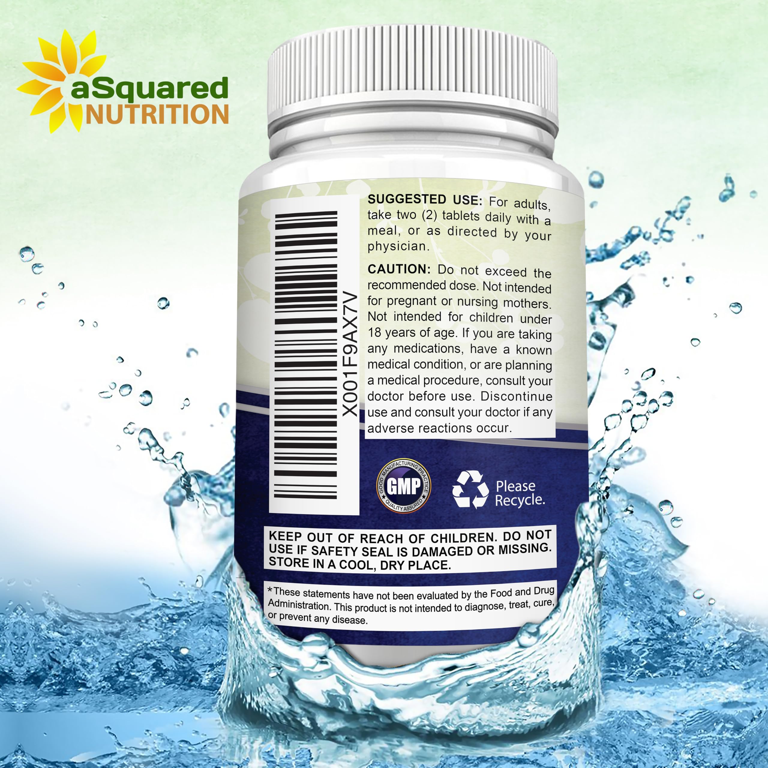aSquared Nutrition Magnesium Glycinate 400mg bottle with background of natural elements