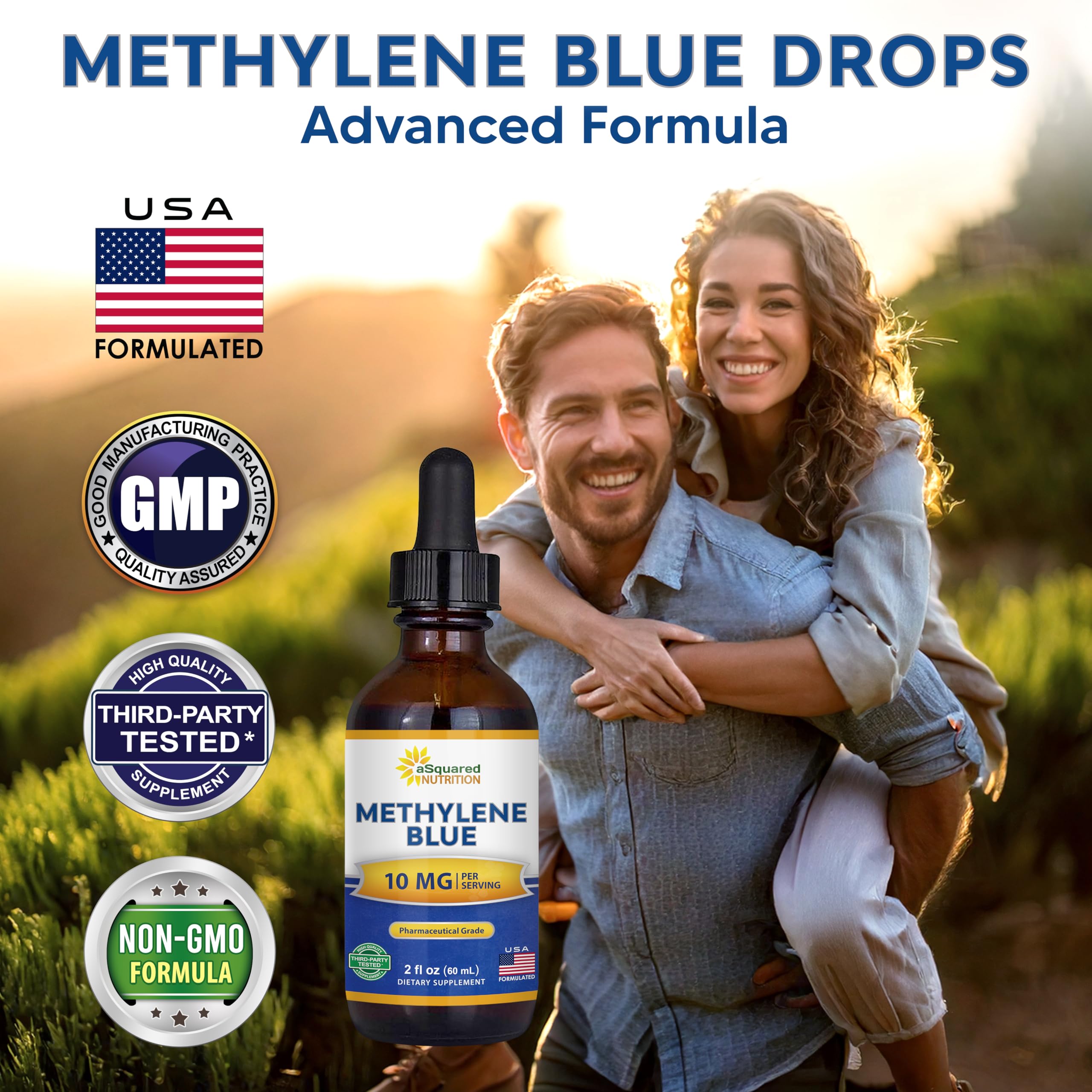 aSquared Nutrition Methylene Blue 10mg bottle side view