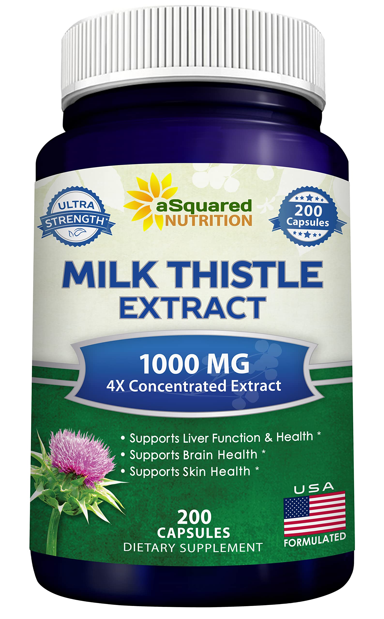 aSquared Nutrition Milk Thistle Extract 250mg front view