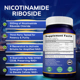 aSquared Nutrition NAD+ Supplement 710mg ingredients list