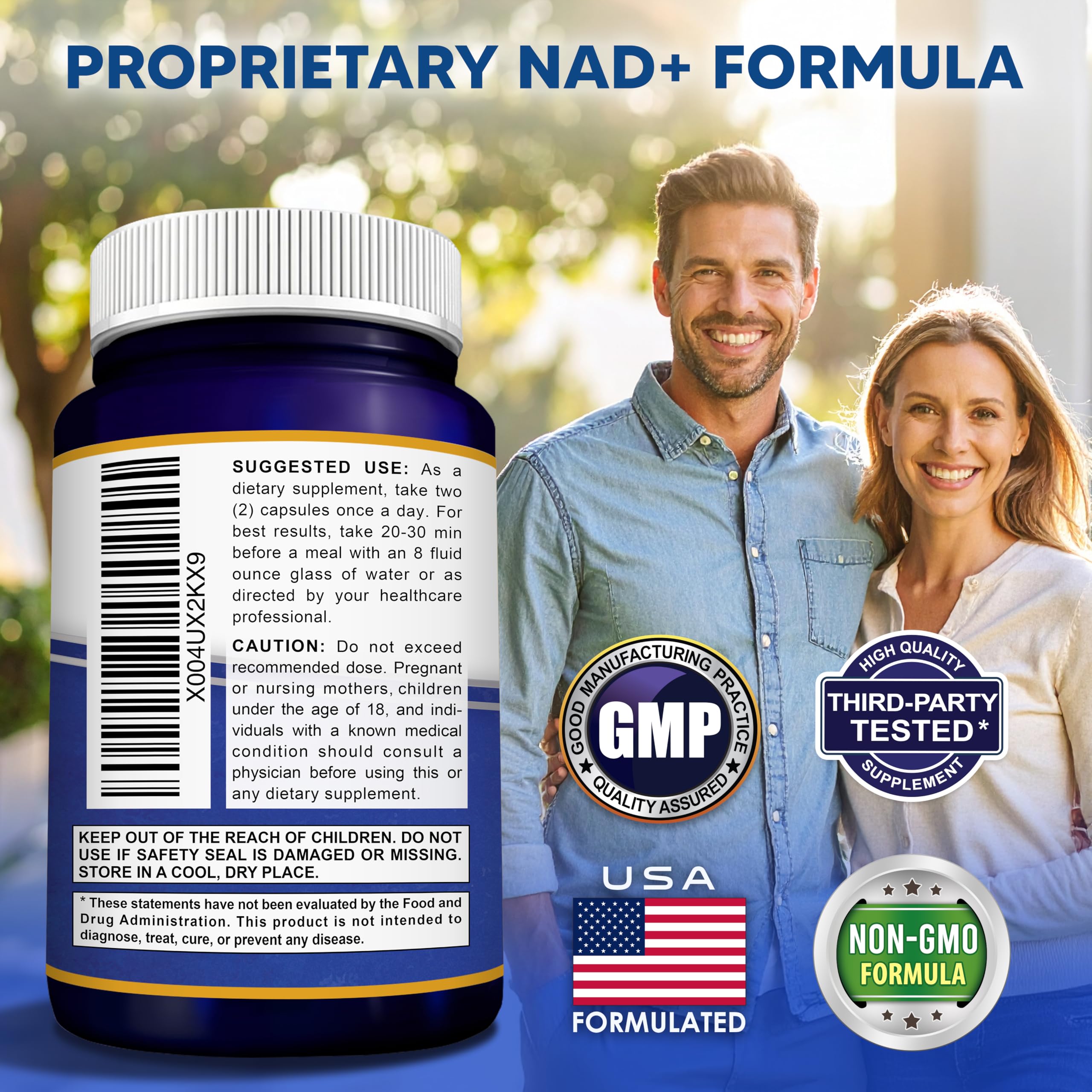aSquared Nutrition NAD+ Supplement 710mg with measuring spoon