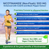 aSquared Nutrition Nicotinamide CoQ10 supplement bottle side view