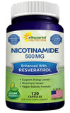 aSquared Nutrition Nicotinamide Resveratrol 500mg supplement front view