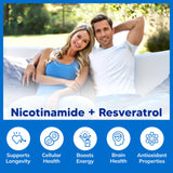 aSquared Nutrition Nicotinamide Resveratrol 500mg supplement with measuring spoon
