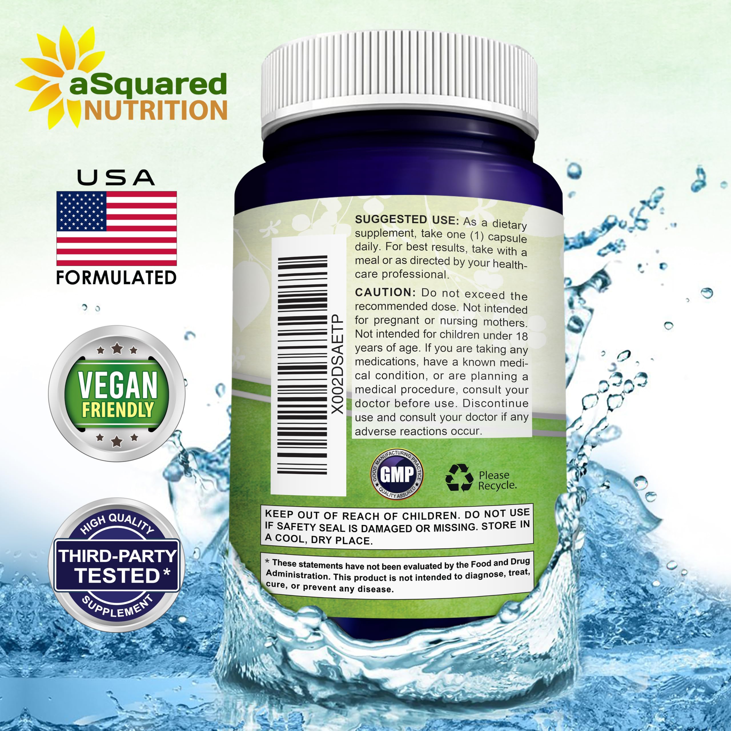 aSquared Nutrition Nicotinamide Resveratrol 500mg supplement with natural background