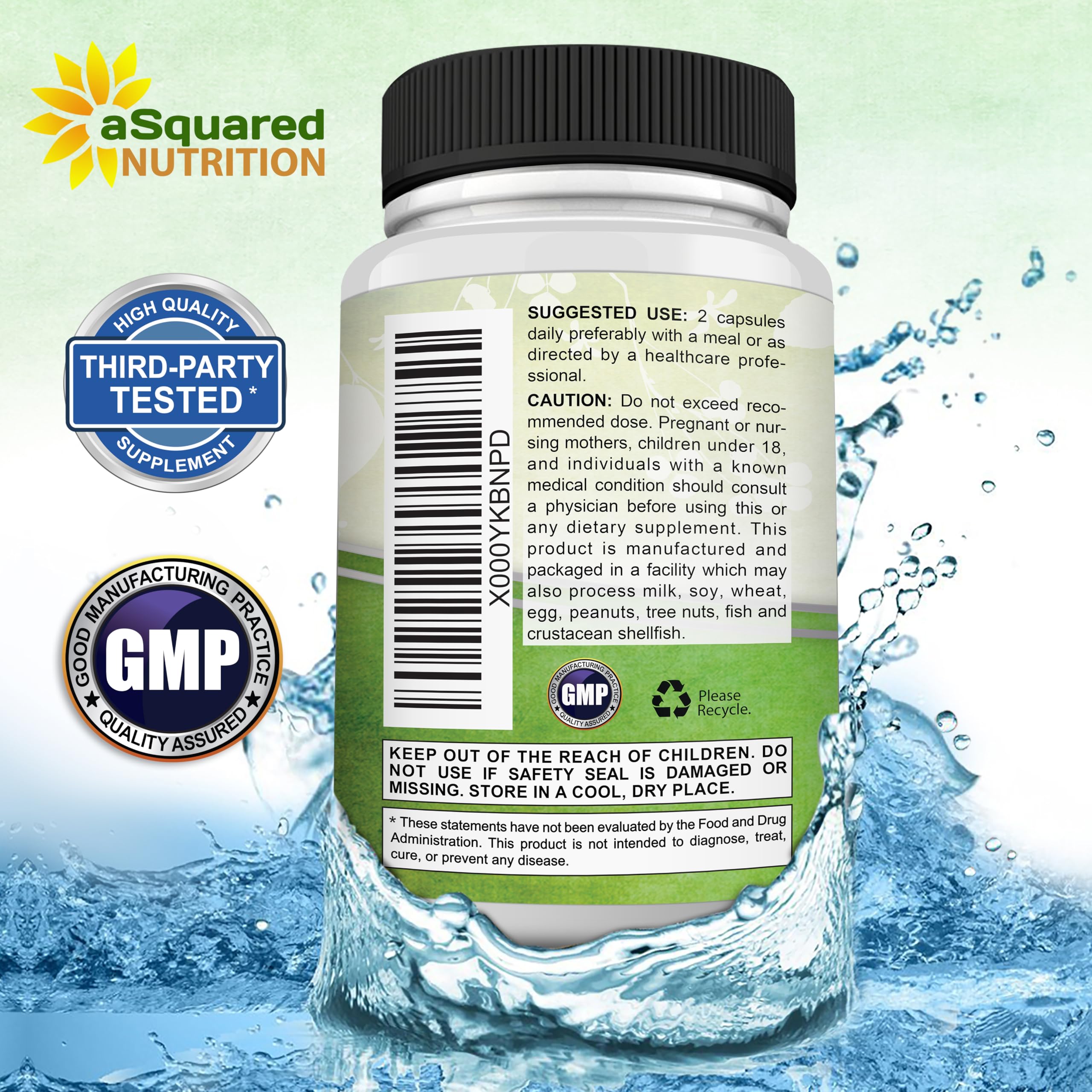 aSquared Nutrition Panax Ginseng Extract capsules with ingredients list