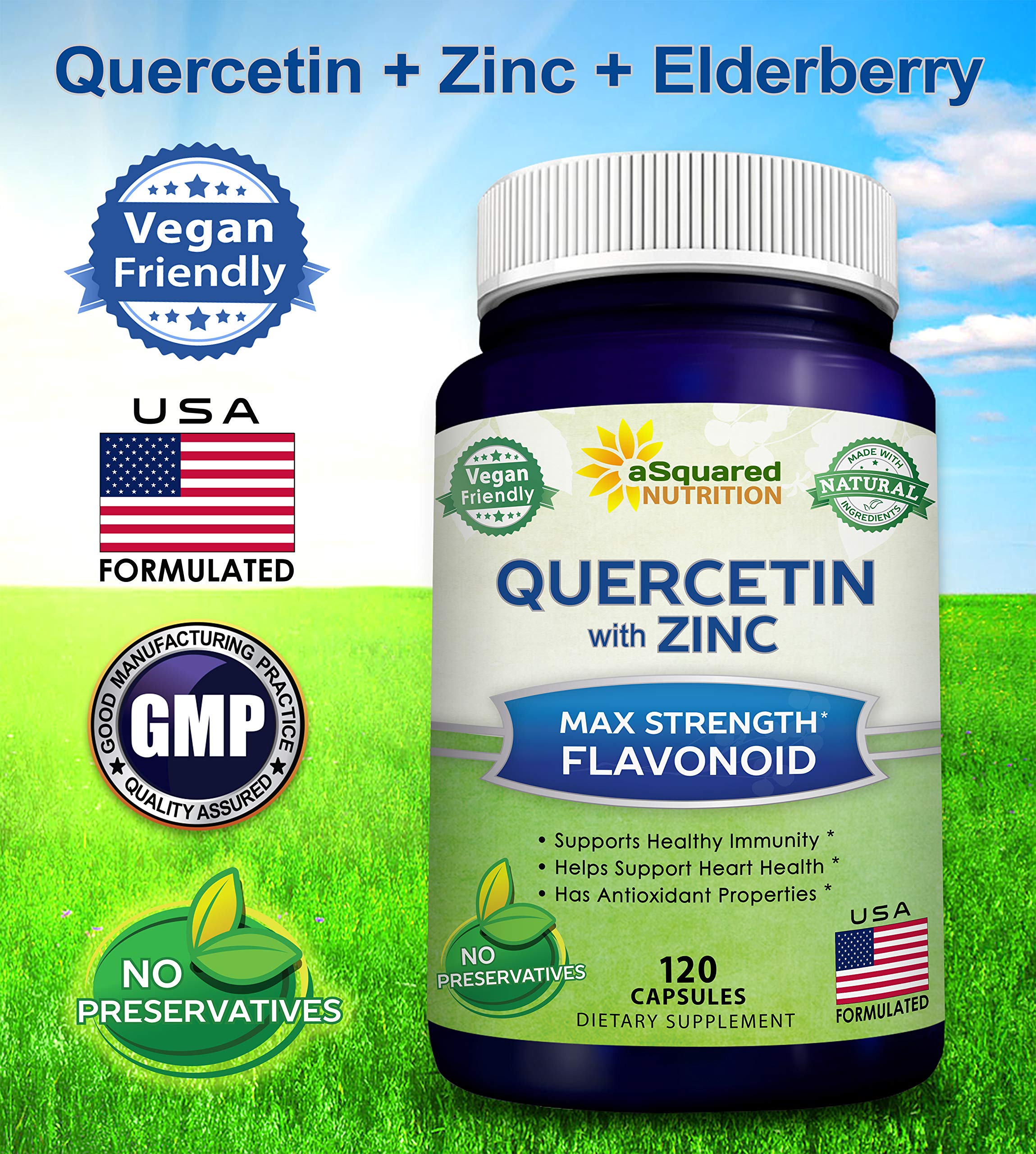 aSquared Nutrition Quercetin Supplement ingredients list