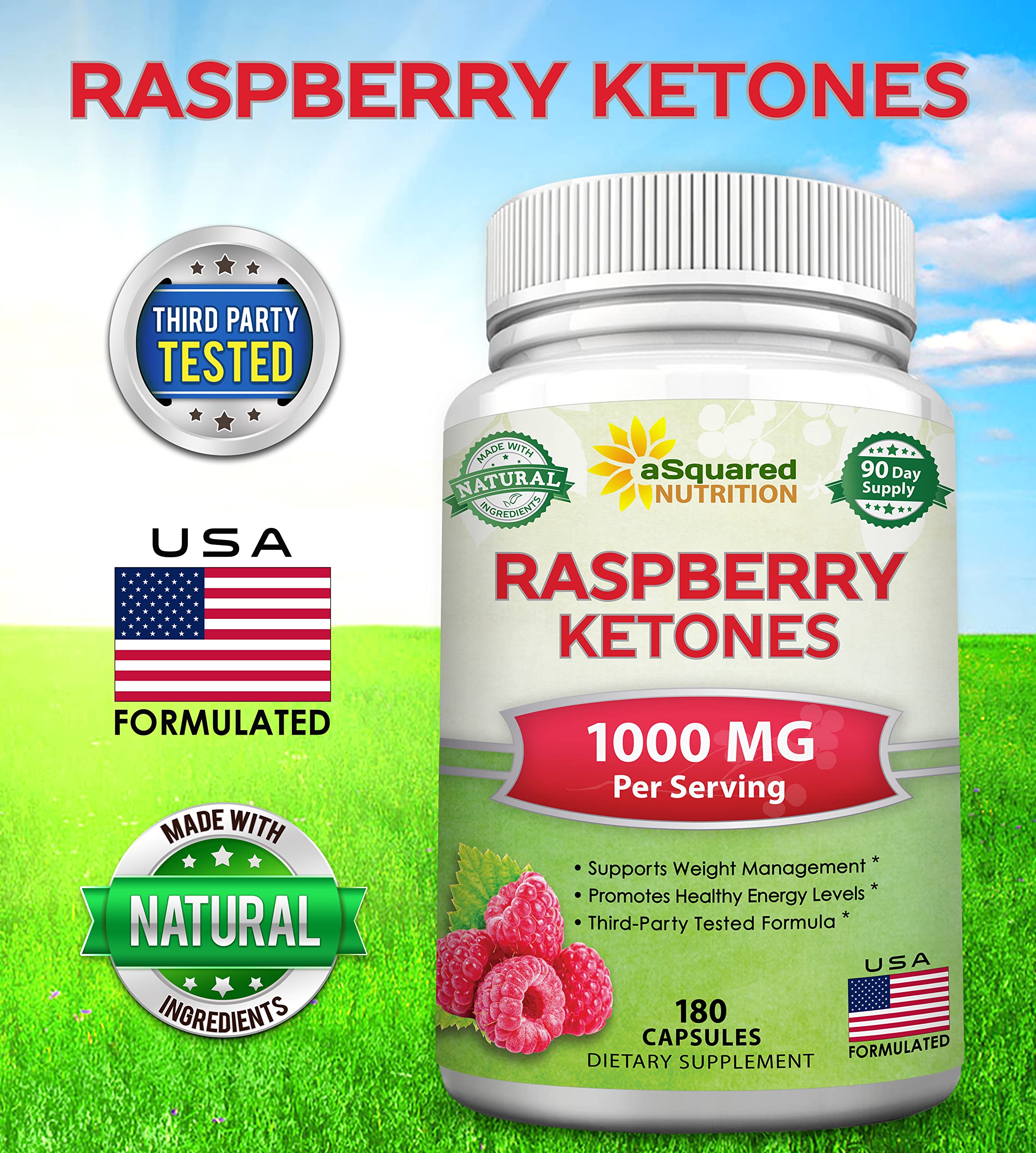 aSquared Nutrition Raspberry Ketones ingredients list