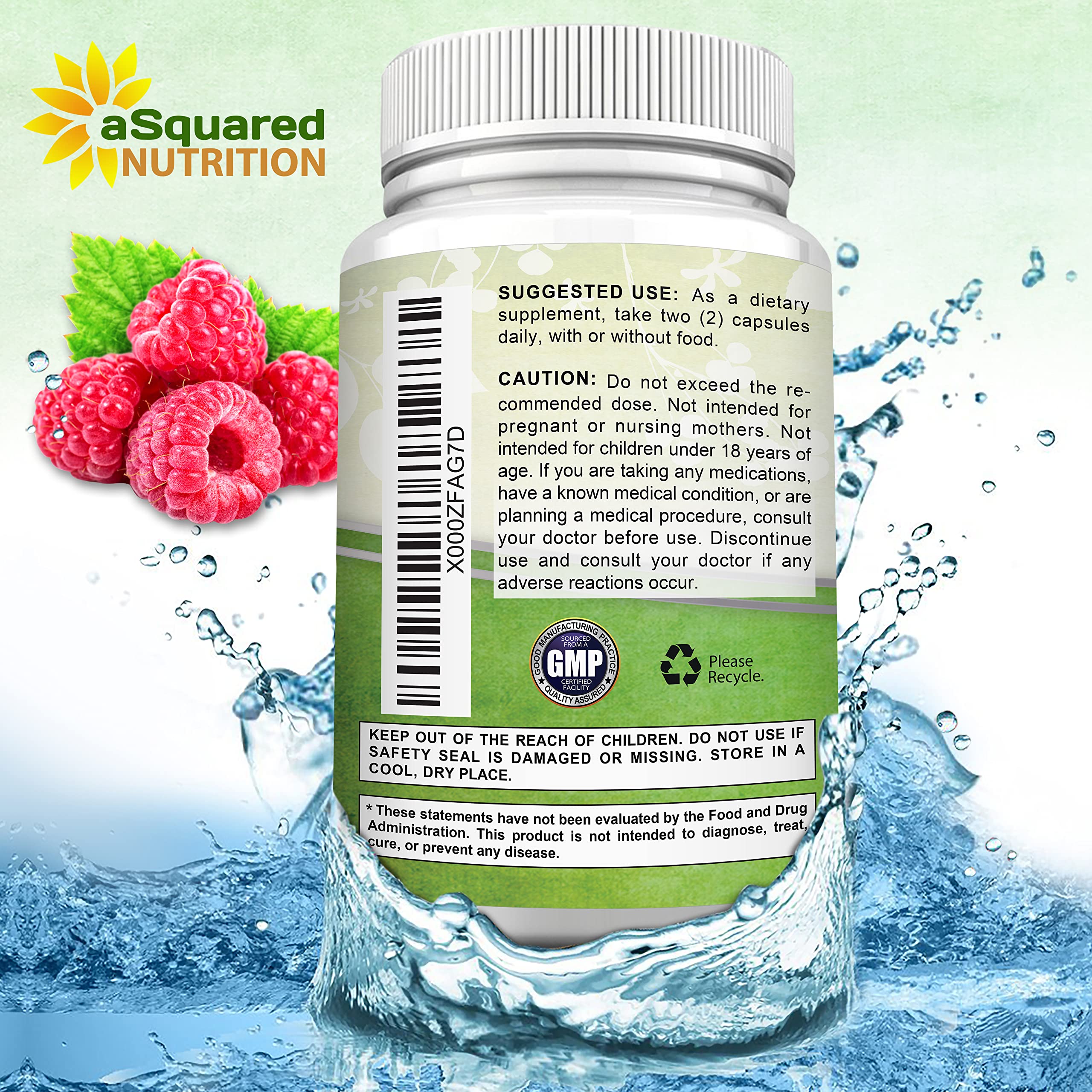 aSquared Nutrition Raspberry Ketones with measuring spoon