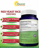 aSquared Nutrition Red Yeast Rice 1800mg bottle opened with capsules visible
