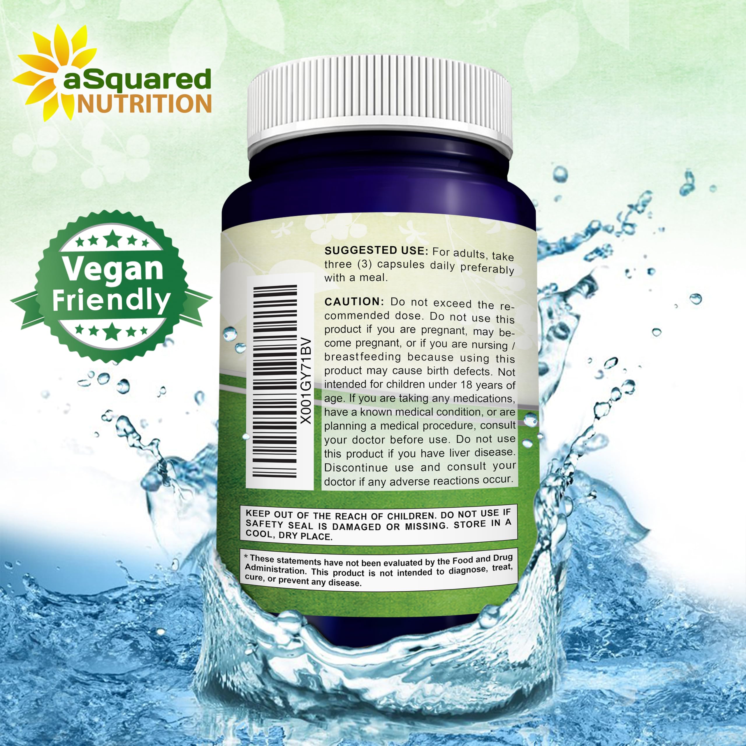 aSquared Nutrition Red Yeast Rice 1800mg capsules in a hand