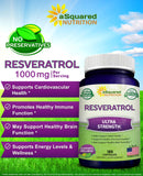 aSquared Nutrition Resveratrol 1000mg 180 Capsules bottle with label