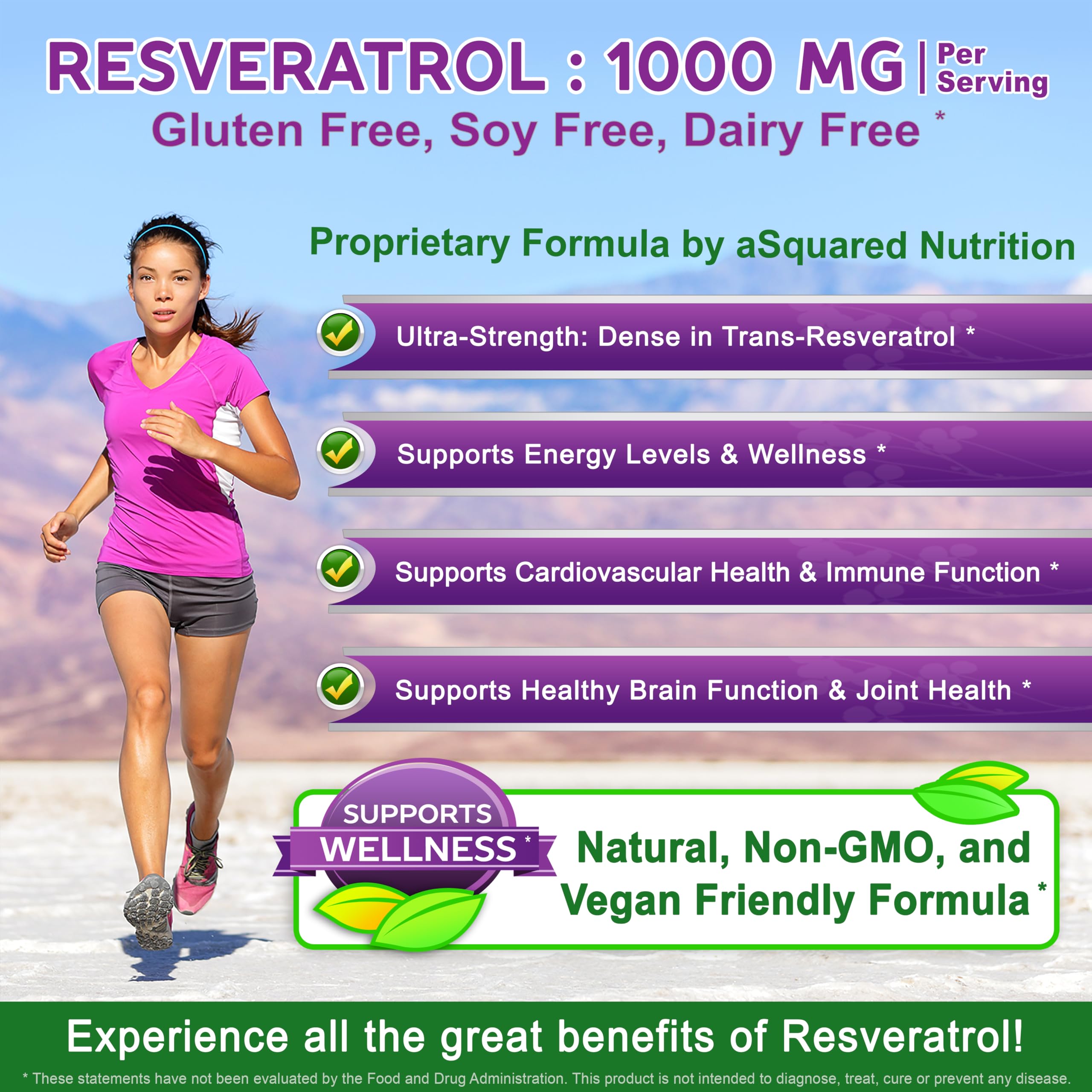 aSquared Nutrition Resveratrol 1000mg 180 Capsules side view