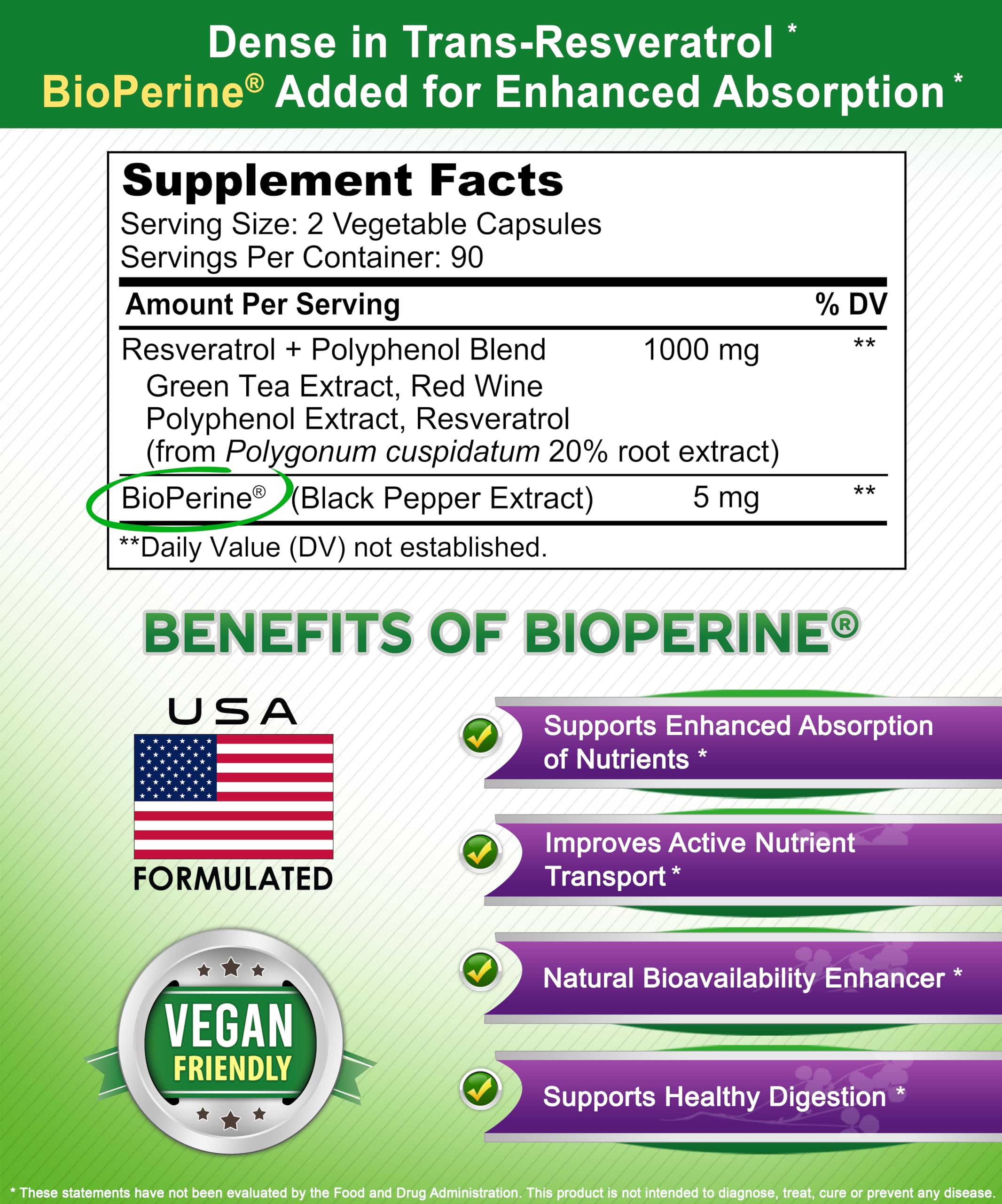 aSquared Nutrition Resveratrol 1000mg capsules on a wooden table
