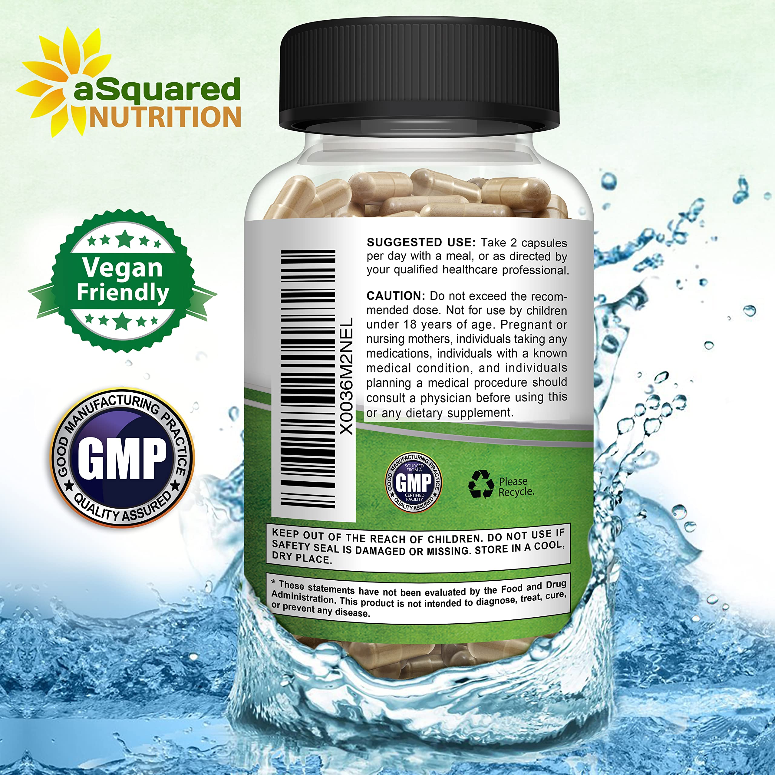 aSquared Nutrition Shilajit Extract 1000mg bottle back view