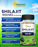 aSquared Nutrition Shilajit Extract 1000mg capsules close-up