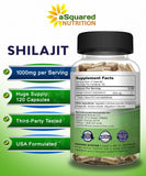 aSquared Nutrition Shilajit Extract 1000mg nutritional information