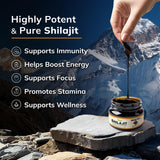 aSquared Nutrition Shilajit Resin in a glass of water
