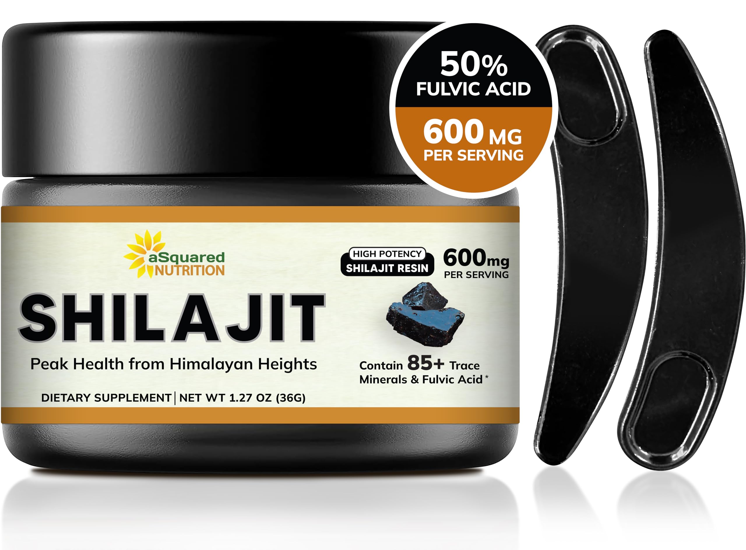 aSquared Nutrition Shilajit Resin jar front view