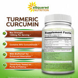 aSquared Nutrition Turmeric Curcumin 1300mg capsules close-up