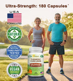 aSquared Nutrition Turmeric Curcumin 180 capsules bottle