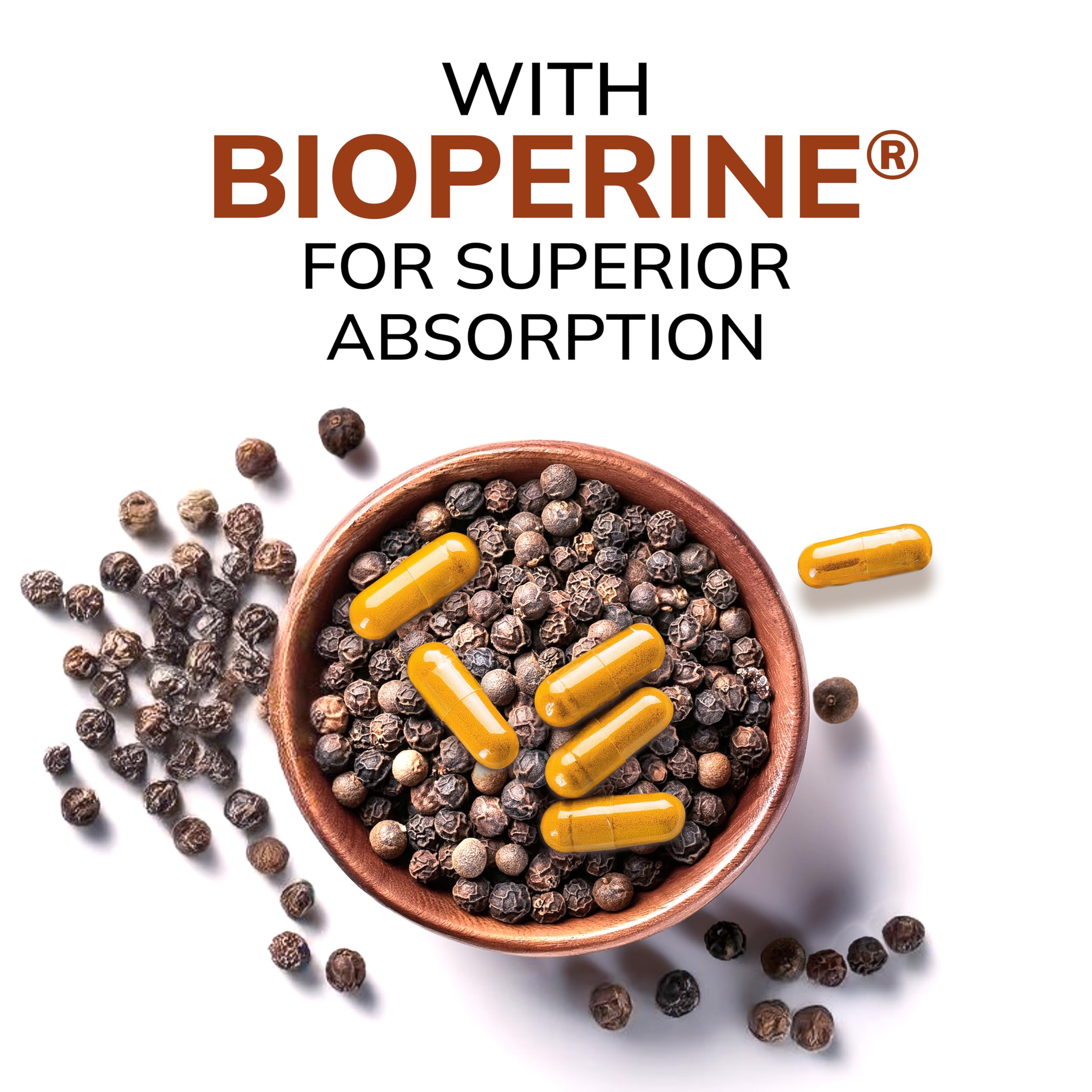 aSquared Nutrition Turmeric Curcumin capsules with ingredients list