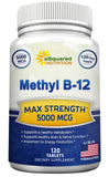 aSquared Nutrition Vitamin B12 Methyl 5000mcg 120 Tablets front view