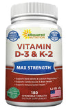 aSquared Nutrition Vitamin D3 & K2 chewable tablets front view