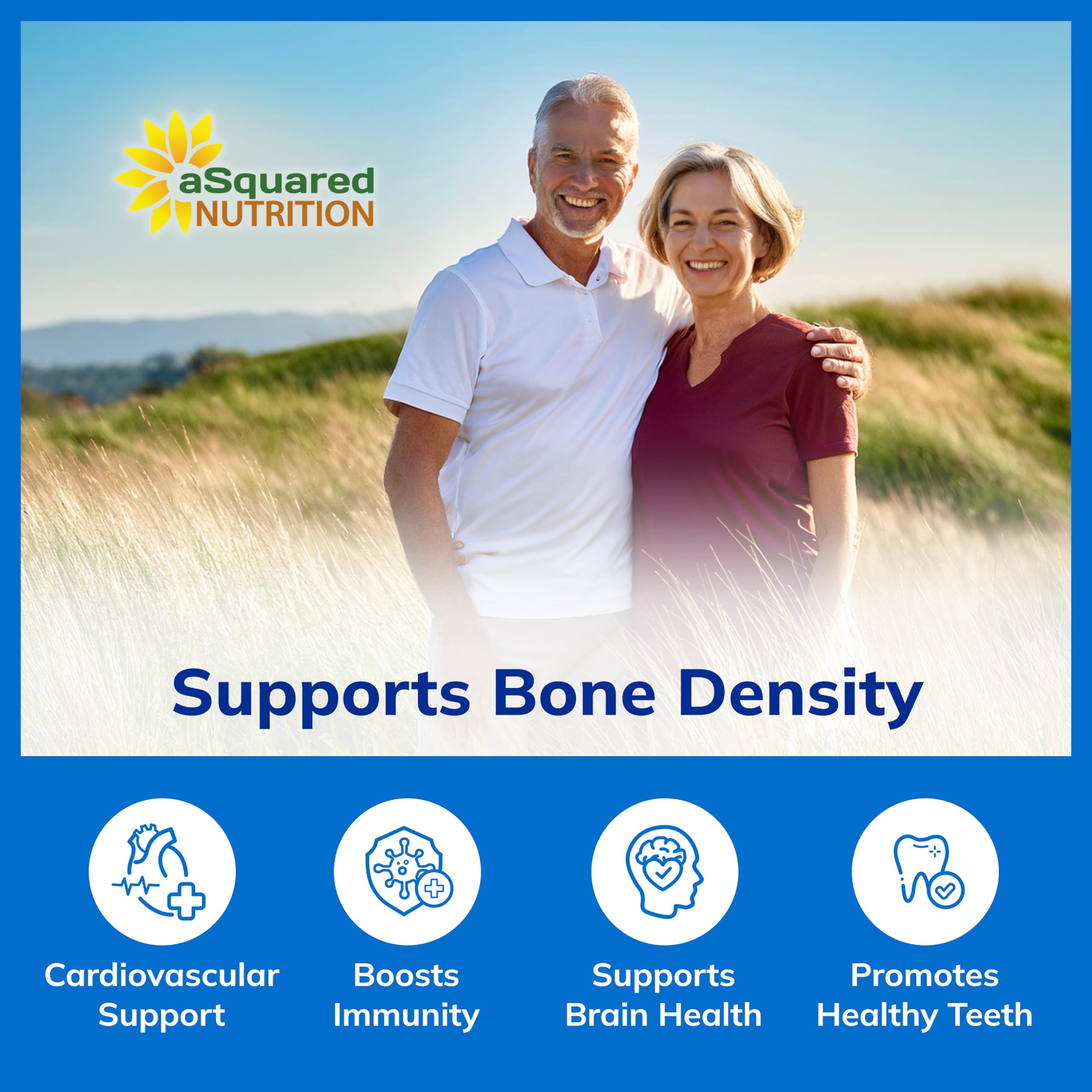aSquared Nutrition Vitamin D3 & K2 chewable tablets nutritional information