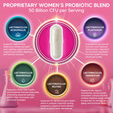aSquared Nutrition Women's Probiotic 50 Billion CFU capsule bottle side view
