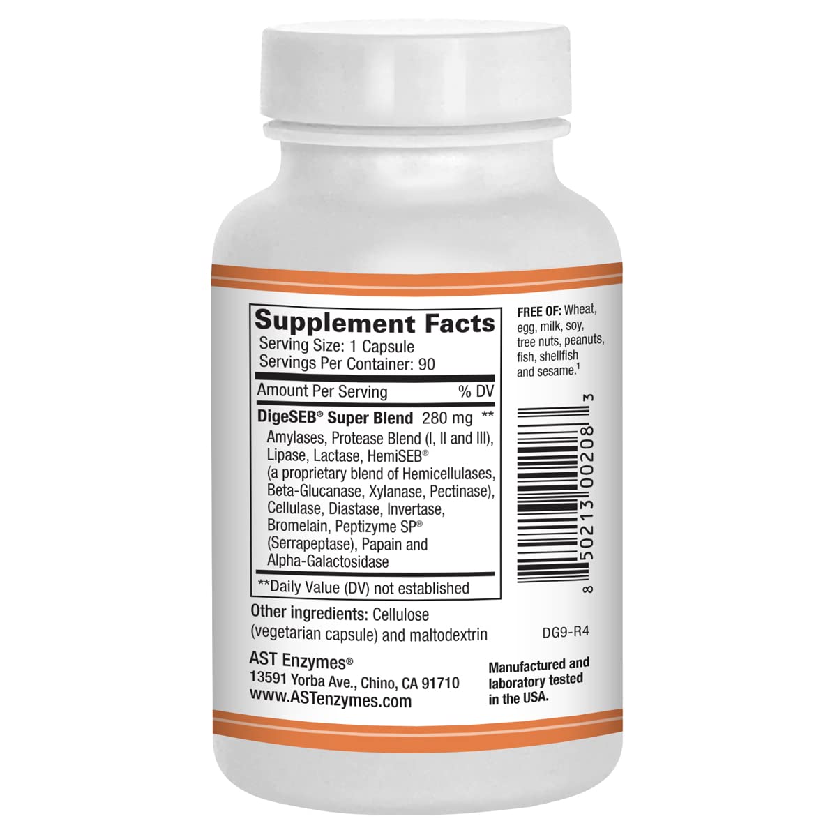 AST Enzymes daily-GI supplement bottle with cap