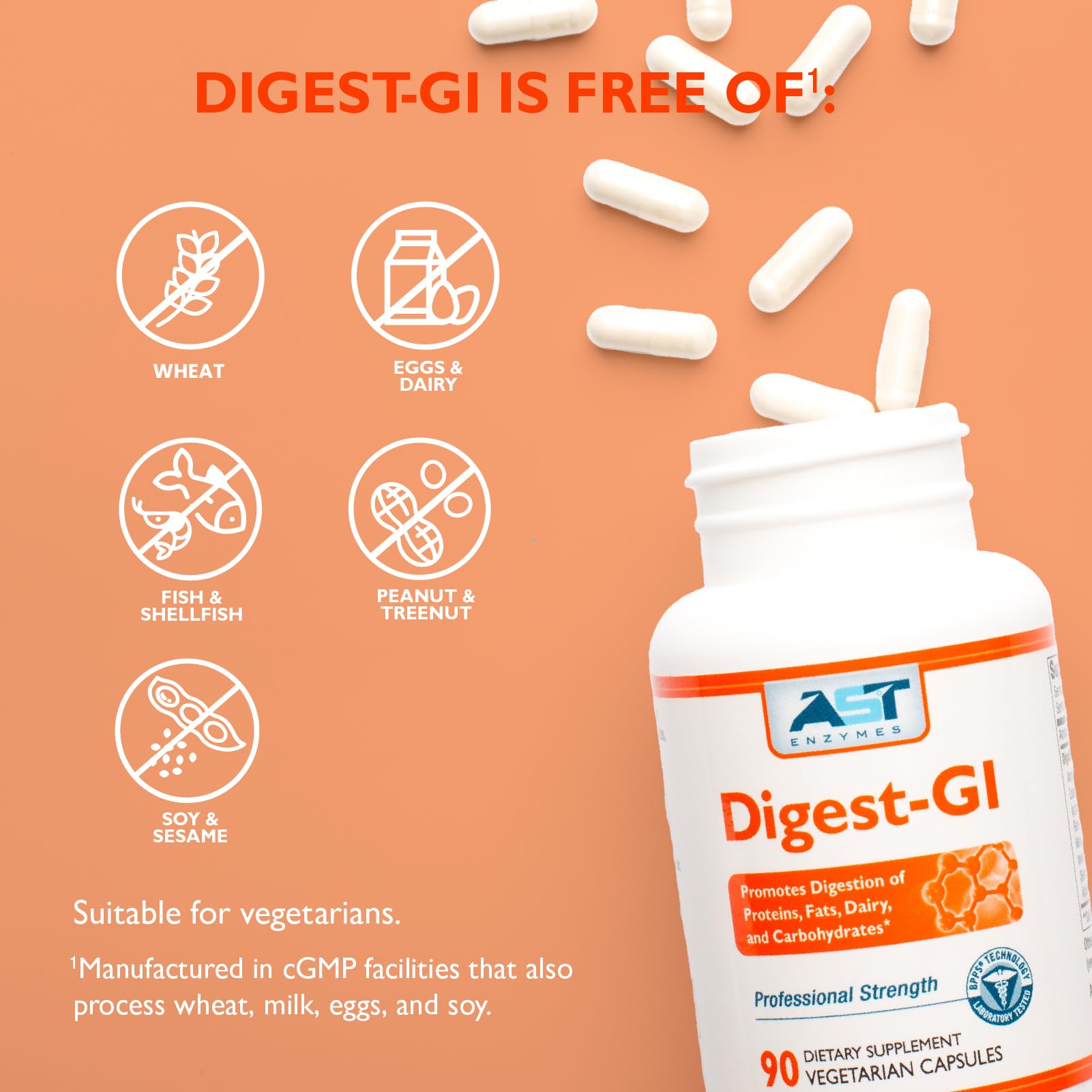 AST Enzymes daily-GI supplement on a kitchen counter