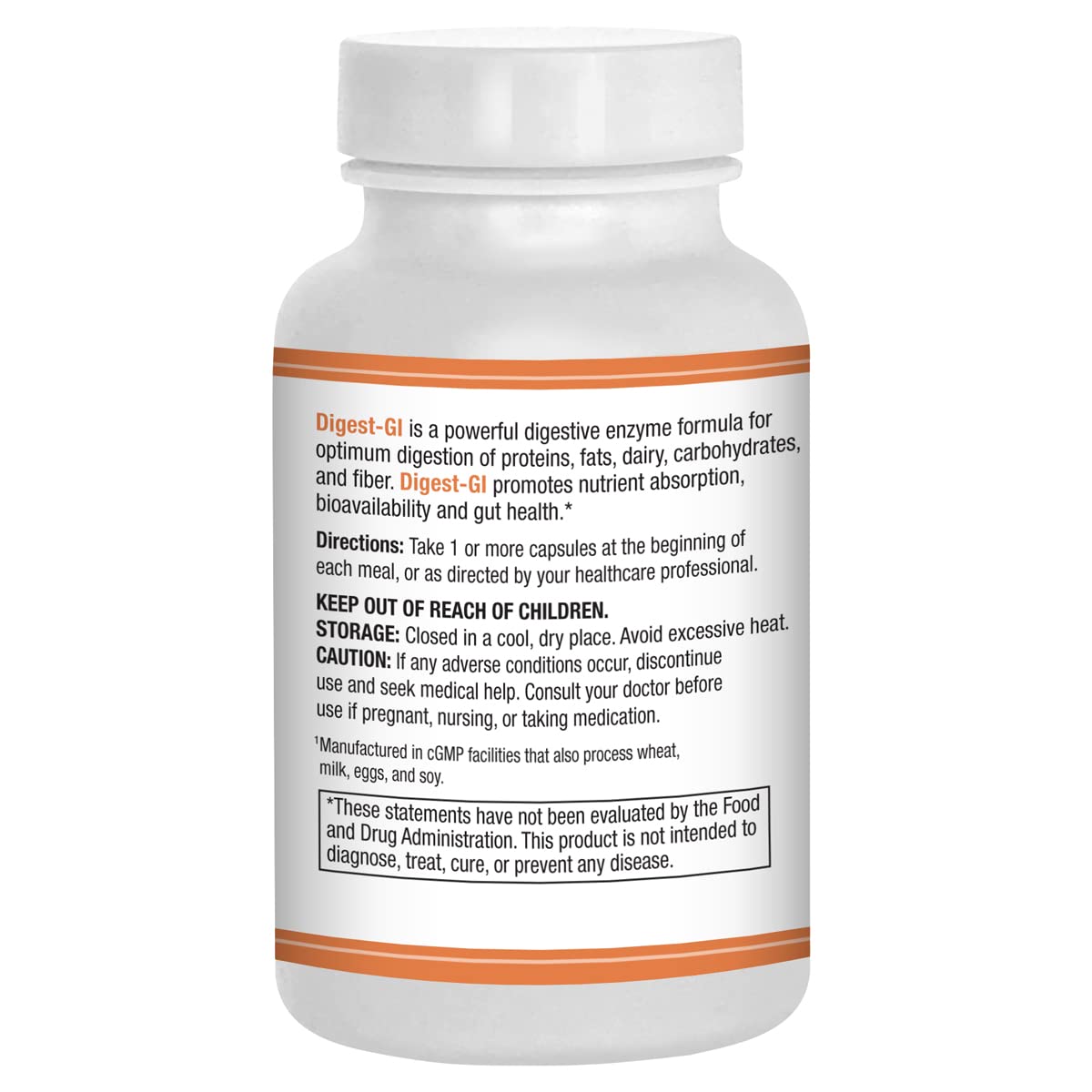AST Enzymes daily-GI supplement side view with label