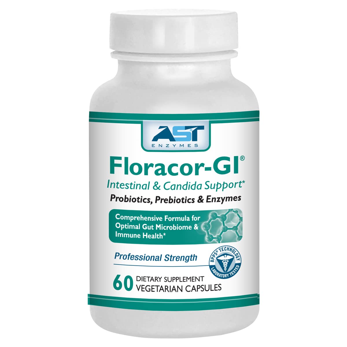 AST Enzymes Floracor-GI Multi-Enzyme Supplement front view