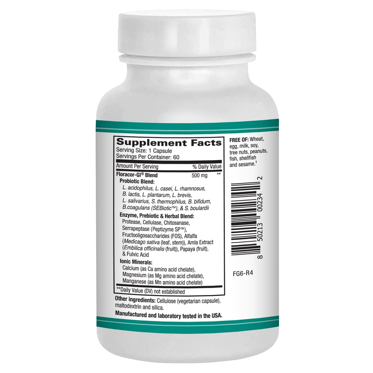 AST Enzymes Floracor-GI Multi-Enzyme Supplement ingredient list