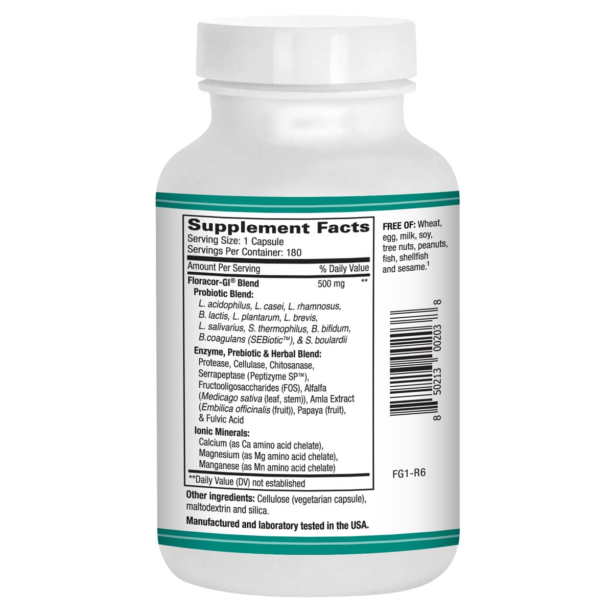 AST Enzymes Floracor-GI Probiotic & Enzyme Formula capsule close-up