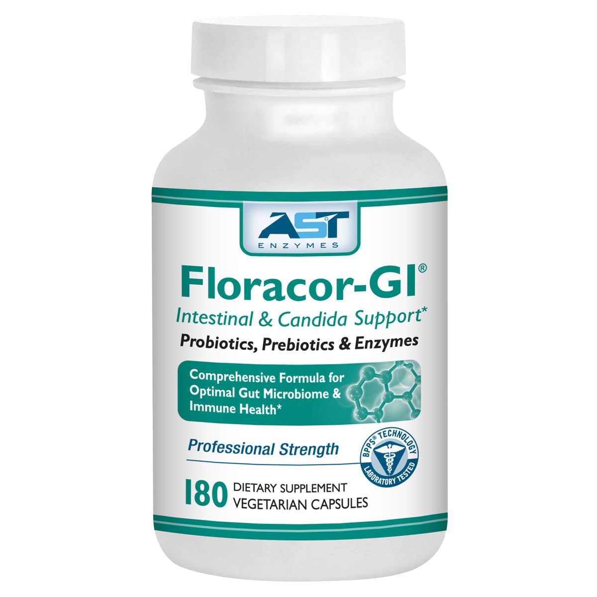 AST Enzymes Floracor-GI Probiotic & Enzyme Formula front view
