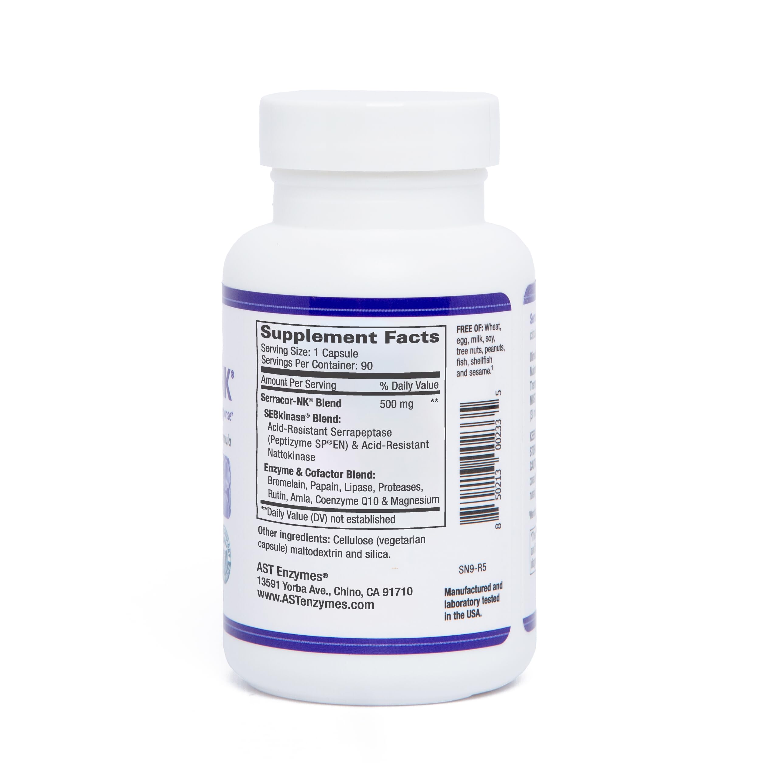 AST Enzymes Serracor-NK Multi-Enzyme Supplement side view