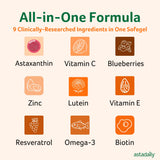 AstaDaily Astaxanthin Softgels side view showing blister pack
