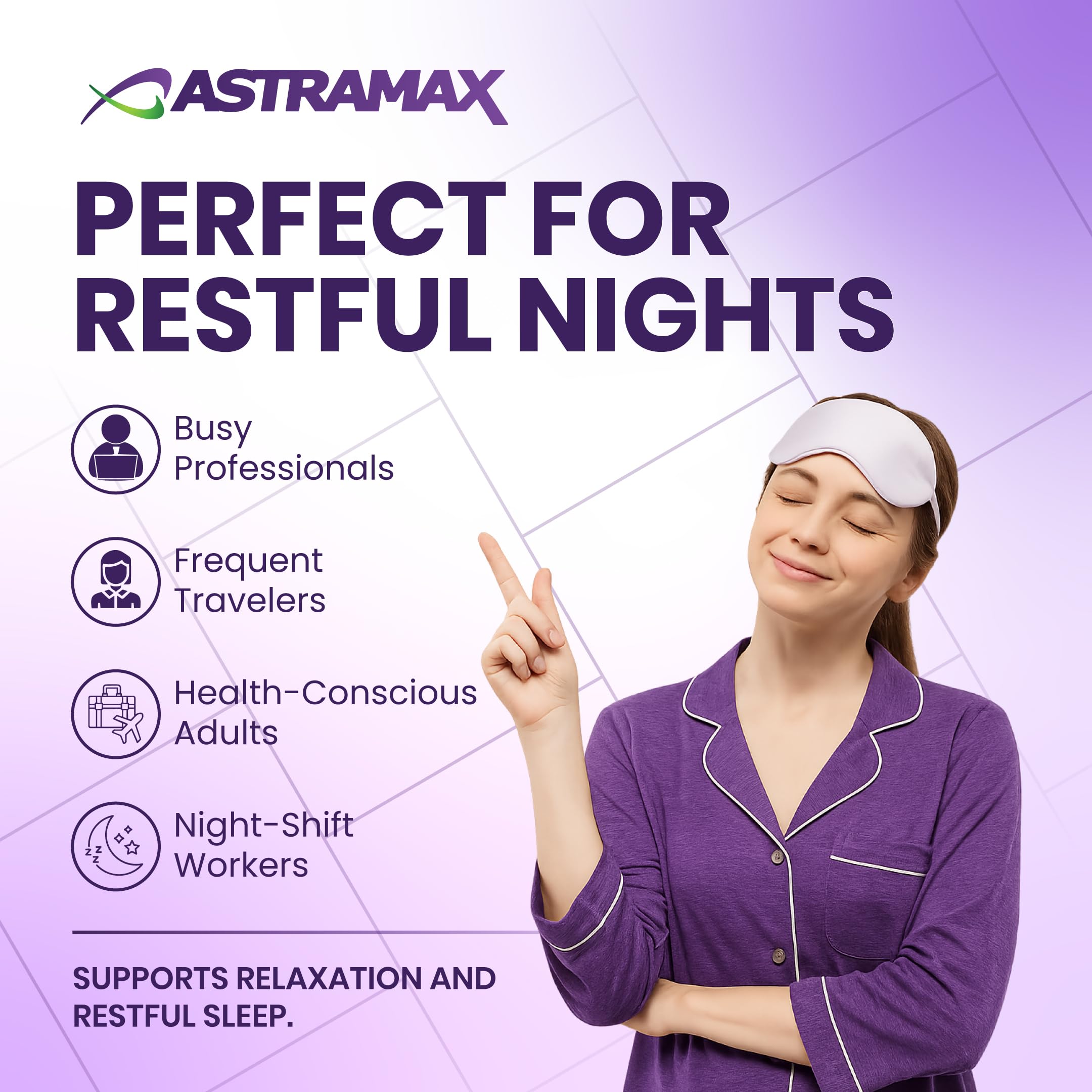 Astramax Melatonin 3mg chewable tablets on a table