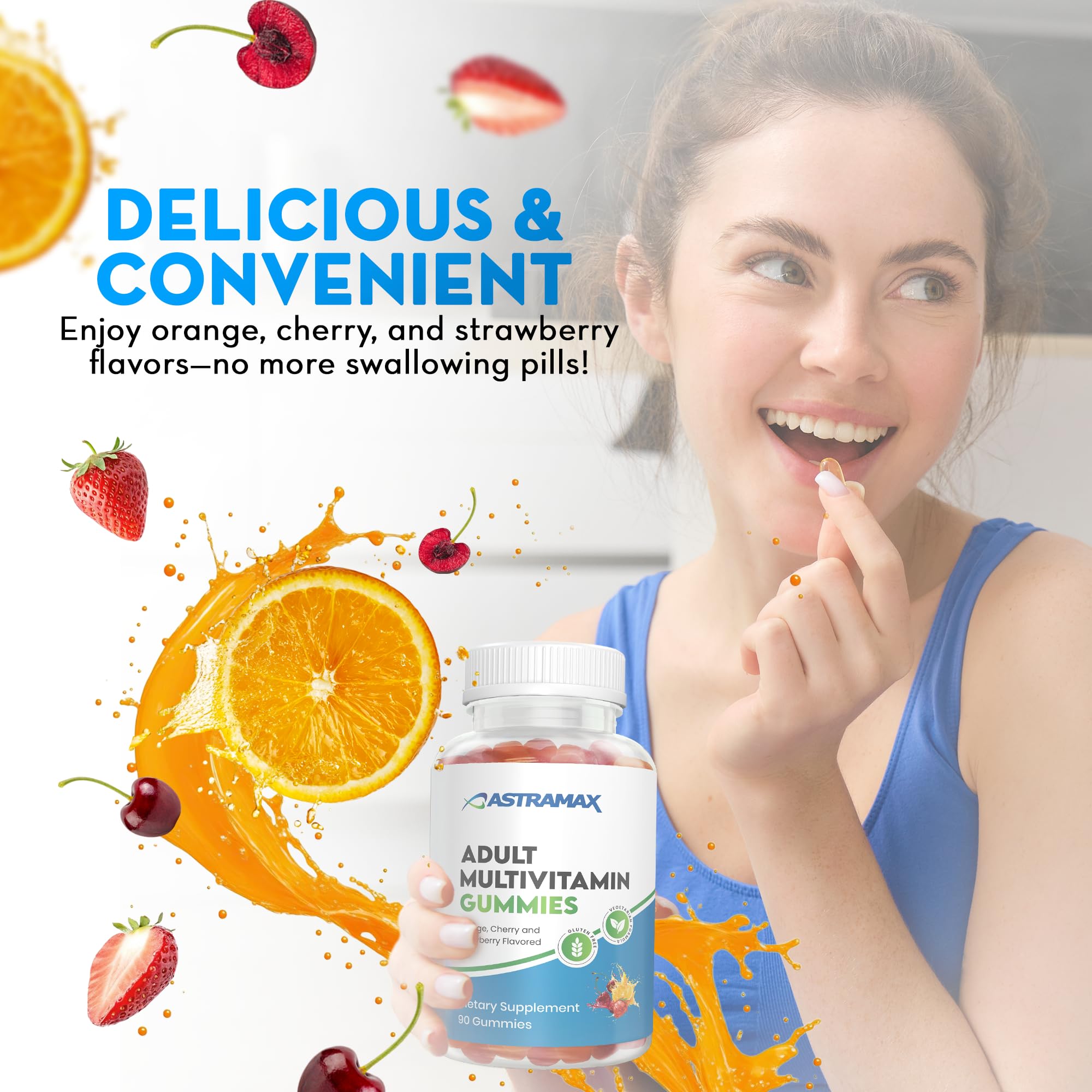 Astramax Multivitamins chewable tablets displayed on a table